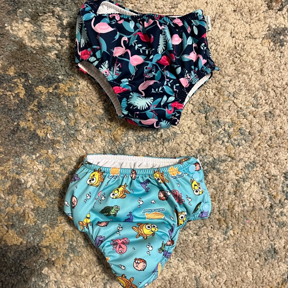 Blue & Pink Organic Baby Swim Diapers, 24 months 25-30 lbs
